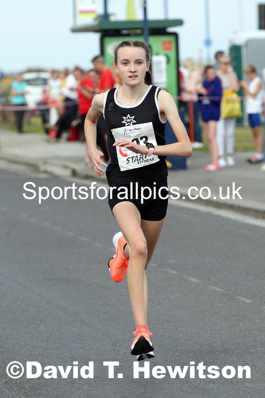 Girls under-15s 2021 Northern 6 and 4 Stage and Young Athletes Road Relays, Redcar. Photo: David T. Hewitson/Sports for All Pics
